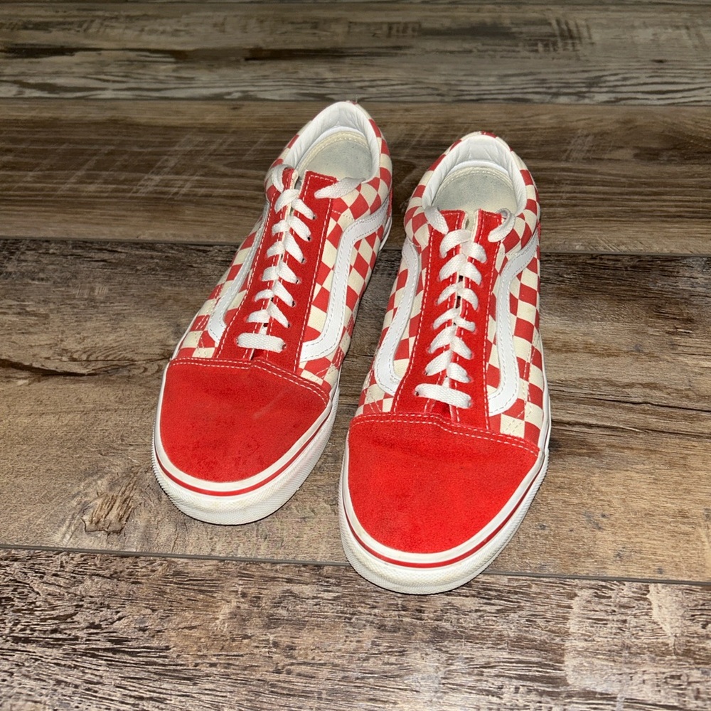 Red checkered Vans